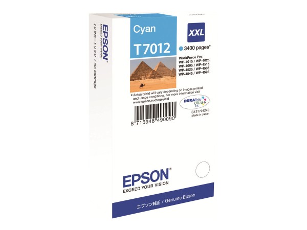 EPSON T7012 Größe XXL Cyan Tintenpatrone C13T70124010