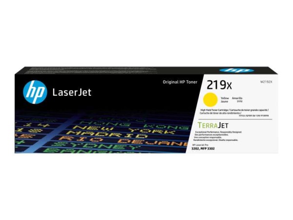 HP 219X High Yield Yellow Original LaserJet Toner Cartridge W2192X