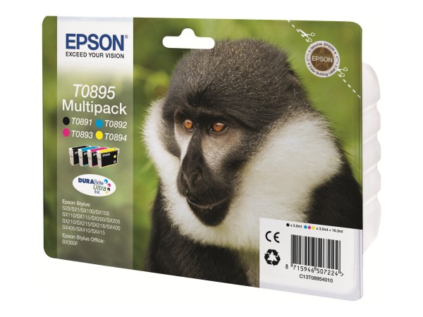 EPSON EPSON T0895 Multipack Schwarz, Gelb, Cyan, Magenta Tintenpatrone