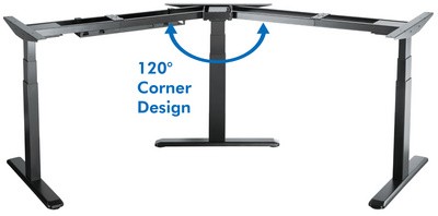 LogiLink Schreibtischgestell, elektrisch, 120 Grad Eckdesign
