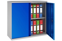 phoenix Aktenschrank SCL1491, aus Stahl, lichtgrau/blau