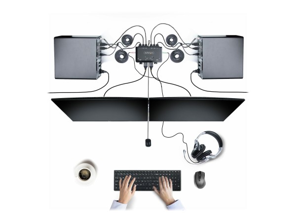 STARTECH.COM 2-Port Dual Monitor HDMI KVM Switch 4K 60Hz KVM mit 1,5m C2-DH46-UA2-CBL-KVM