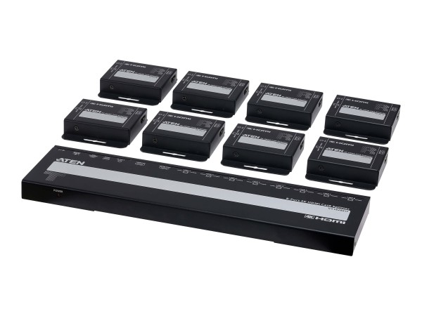 ATEN VS1828KIT 8-Port 4K HDMI Cat6 Split 8 x Receiver 1 Transmitter - 8-Por VS1828KIT
