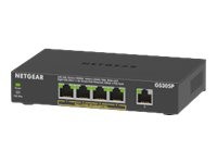 NETGEAR GS305P 5-Port Gigabit PoE Unmanaged Switch mit 4 PoE Ports, Desktop GS305P-200PES