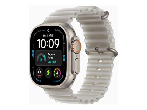 APPLE Watch Ultra 4 Titanium Cellular 49mm Natur (Ocean Armband halbtranspa MJAD4QF/A