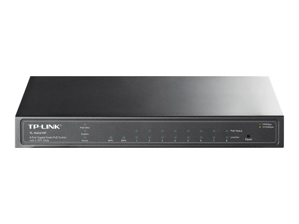 TP-LINK JetStream? 8-Port Gigabit Smart PoE+ Switch with 2 SFP Slots TL-SG2210P