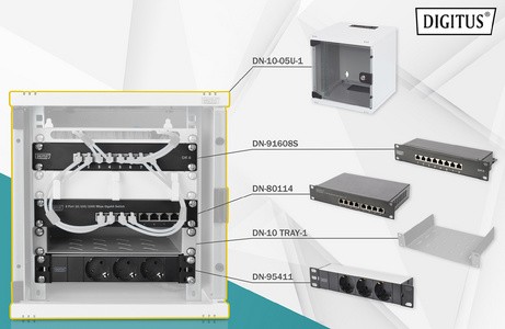 DIGITUS 10" Netzwerk-Set, 6 HE, (B)312 x (T)300 mm