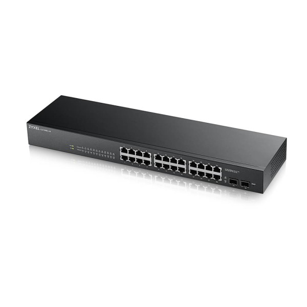 ZYXEL 24 Port GbE L2 Smart Switch, rackmount, fanless V2 GS1900-24-EU0102F