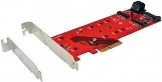 EXSYS EXSYS PCIe (x4) Controller für zwei SATA M.2 NGFF und einem PCIe M.2 NGFF Module (EX-3660)
