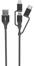 ANSMANN 3in1 Daten- & Ladekabel, Lightning/USB-C/Micro-USB
