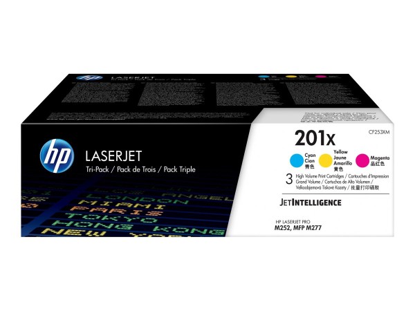 HP HP 201X 3er Pack Gelb, Cyan, Magenta LaserJet Tonerpatrone (CF253XM)