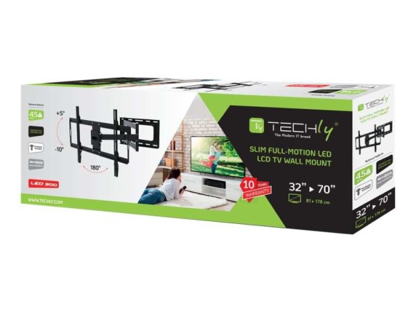 TECHLY TV Wandhalterung 32-70", Slim, schwarz ICA-PLB-23M