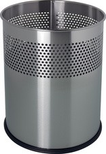 helit Stahl-Papierkorb "the dot", 15 Liter, silber