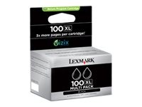 LEXMARK LEXMARK Cartridge No. 100XL 2er Pack Schwarz Tintenpatrone LCCP, LRP
