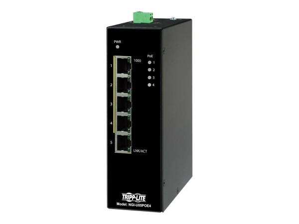 EATON TRIPPLITE 5-Port Unmanaged Industrial Gigabit Ethernet Switch - 10/10 NGI-U05POE4