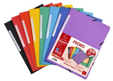 EXACOMPTA Eckspannermappe, A4, farbig sortiert, Promo 7+3