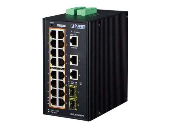 PLANET TECHNOLOGY 16Port 10/100/1000T PoE Switch IGS-20160HPT