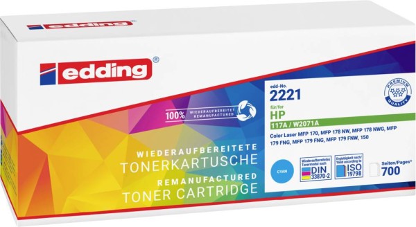 EDDING EDDING EDD-2221 cyan Toner kompatibel zu HP 117A W2071A - Kompatibel - Tonereinheit