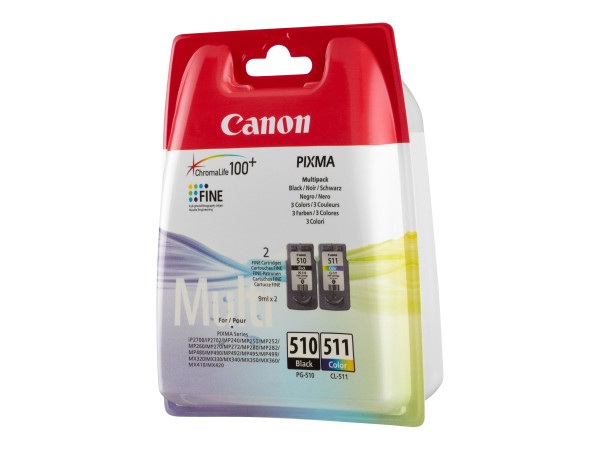 CANON PG 510 / CL 511 Multi pack 2er Pack Schwarz, Farbe (Cyan, Magenta, Ge 2970B010