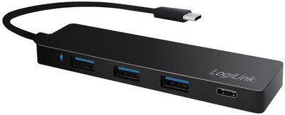 LogiLink Flacher USB 3.0 Hub mit USB-C 3.1 Gen1 Anschluss