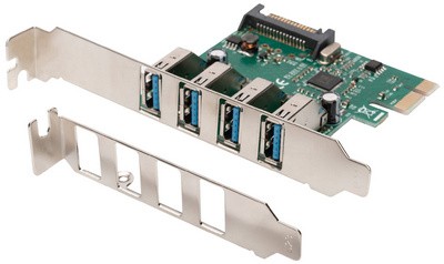 DIGITUS USB 3.0 PCI-Express Karte, 4 Port, 5 GBit/Sek.