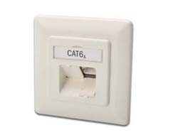 DIGITUS Unterputzdose Kat.6A, 2 x RJ45, Kl.: EA, geschirmt