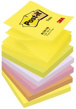 Post-it Haftnotizen Z-Notes, 76 x 76 mm, 6-farbig