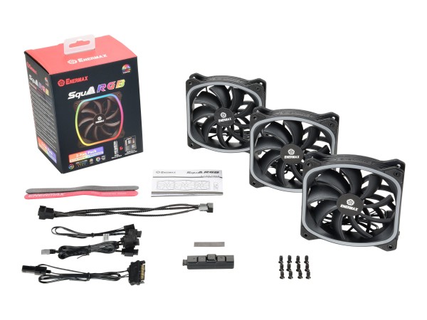 ENERMAX Lüfter Enermax 120*120 SquA RGB 3 Fan Pack beleuchtet UCSQARGB12P-BP3