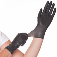 HYGOSTAR Latex-Handschuh "DIABLO", M, schwarz, puderfrei