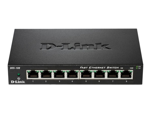 D-LINK D-Link Fast Ethernet Switch DES-108, 8 Port, Desktop