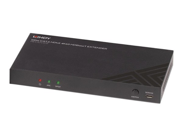 LINDY 100m Cat.6 HDMI 4K60 HDBaseT ExtenderReceiverIR/RS-232 38342