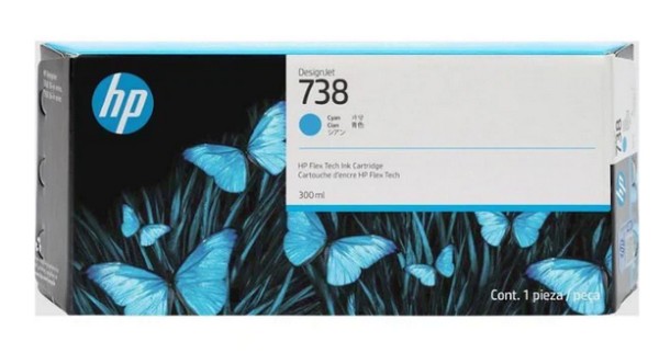 HP 738M - 300 ml - Cyan - original - DesignJet - Tintenpatrone (676M9A) 676M9A