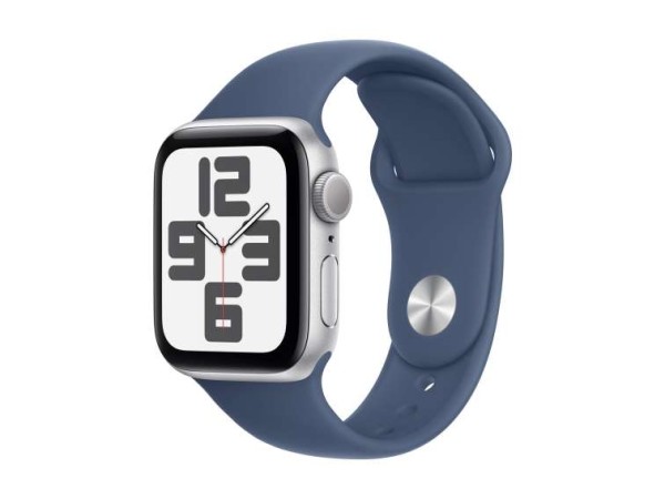 APPLE Watch SE GPS 40mm Silver Aluminium Case with Denim Sport Band - S/M MXEC3QF/A