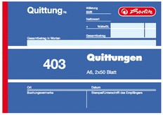 herlitz Formularbuch "Quittung 402", DIN A6, 2 x 40 Blatt