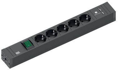 BACHMANN Steckdosenleiste CONNECT LINE, 5-fach, Schalter/USB