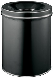 DURABLE Papierkorb SAFE, rund, 15 Liter, schwarz