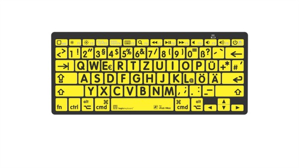 LOGIC-KEYBOARD Logickeyboard LKB-LPBY-BTON-DE Tastatur Bluetooth QWERTZ Deu LKB-LPBY-BTON-DE