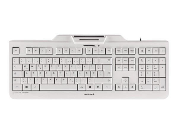 CHERRY CHERRY KC 1000SC-Z Corded Smartcard Keyboard USB - WEISS-GRAU - Security-Tastatur mit integriertem K