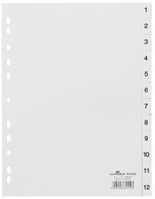 DURABLE Kunststoff-Register, Zahlen, A4, 31-teilig, 1 - 31