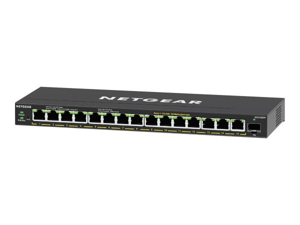 NETGEAR 16PT GE Plus Switch W/ HI-PWR POE+ GS316EPP-100PES