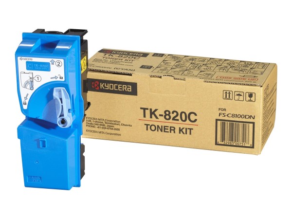 KYOCERA TK 820C Cyan Tonerpatrone 1T02HPCEU0