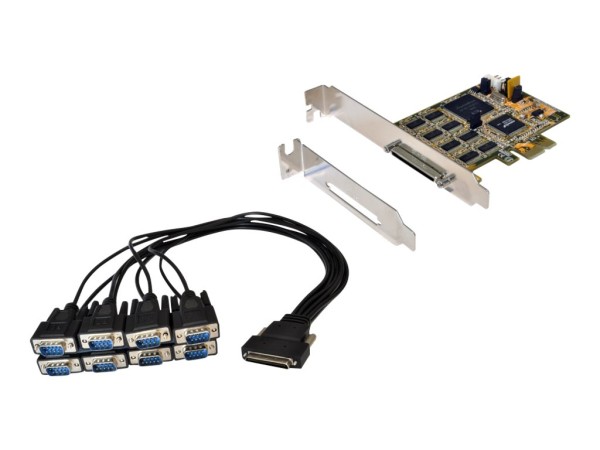 EXSYS 8S PCIe Serielle RS-232 Karte inkl. LP Bügel (SystemBase Chip-Set) (E EX-44388