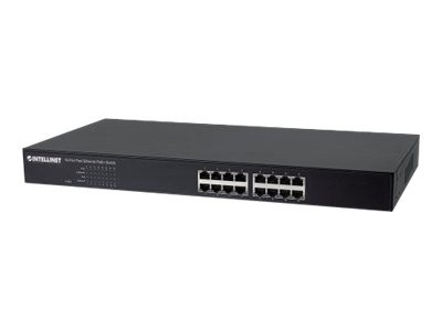 INTELLINET 16-Port Fast Ethernet PoE+ Switch 16 x PoE IEEE 802.3at/af Power 560849