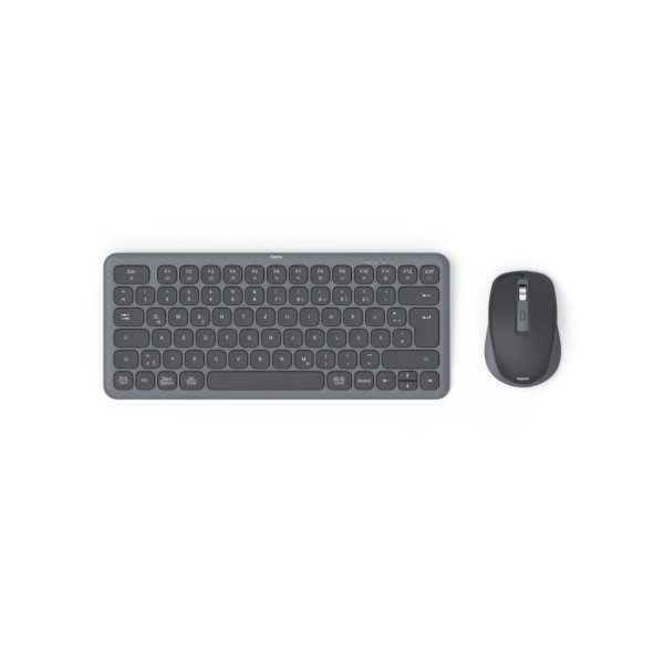 HAMA Multi-Device-Tastatur-Maus-Set WKM-500 kabellos klein SW QWERTZ DE (00 00173061