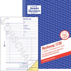 AVERY Zweckform Formularbuch "Rechnung", A6, 2 x 50 Blatt