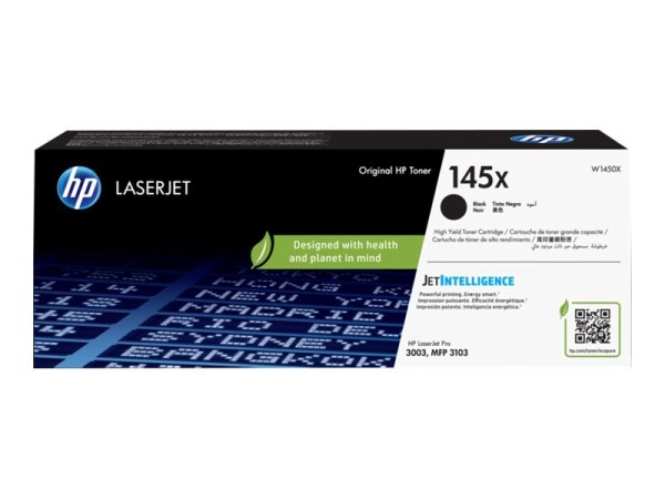 HP 145X - Hohe Ergiebigkeit - Schwarz - original - LaserJet - Tonerpatrone W1450X