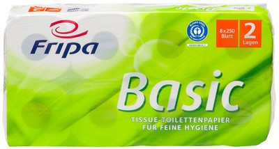 Fripa Toilettenpapier Basic, 2-lagig, weiß