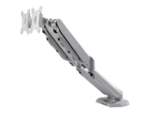 STARTECH.COM Doppel Monitorarm mit chreibtischklemme - Eingebaute USB und A ARMSLIMDUOS