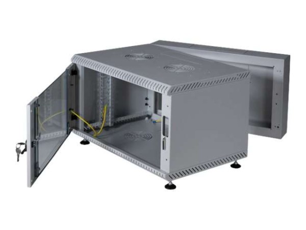 EFB ELEKTRONIK 19" Wandgehäuse 18HE, schwenkend, 2-teilig, RAL7035, Tiefe 6 691618VGR.60