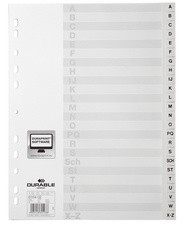 DURABLE Kunststoff-Register, A-Z, A4, PP, 20-teilig, weiß